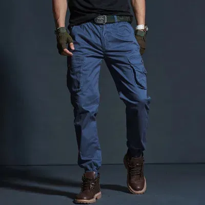 Khaki Tactical Joggers Camouflage Cargo Pants - Multi-Pocket Black Army Trousers for Casual and Work Wear
