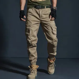 Khaki Tactical Joggers Camouflage Cargo Pants - Multi-Pocket Black Army Trousers for Casual and Work Wear