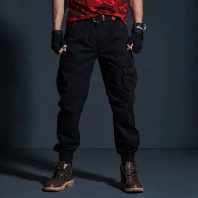 Khaki Tactical Joggers Camouflage Cargo Pants - Multi-Pocket Black Army Trousers for Casual and Work Wear