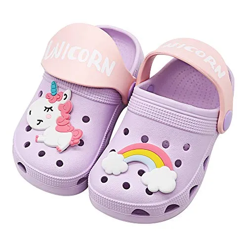 Kids Classic Cute Cartoon Lightweight Sandals (Purple Clogs)