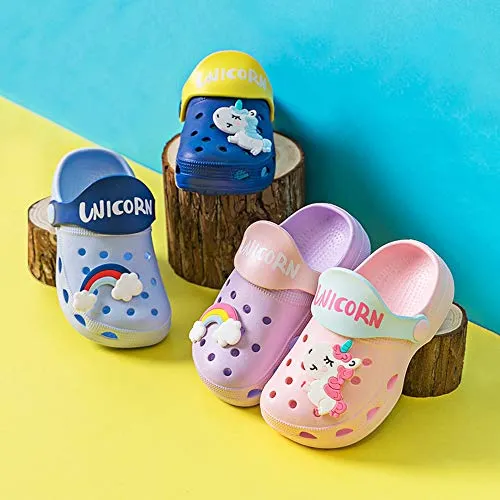 Kids Classic Cute Cartoon Lightweight Sandals (Purple Clogs)