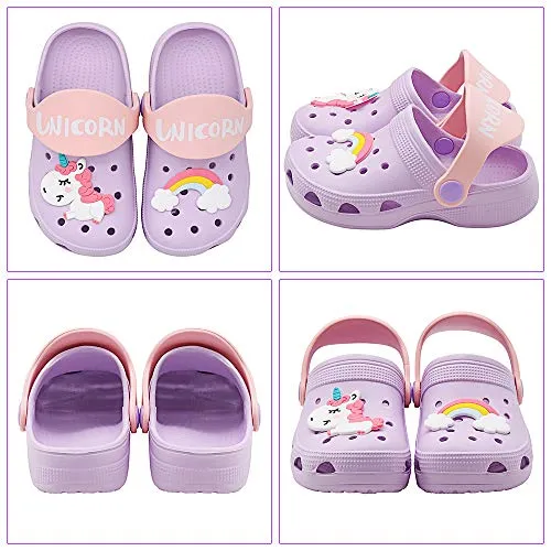 Kids Classic Cute Cartoon Lightweight Sandals (Purple Clogs)