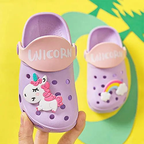 Kids Classic Cute Cartoon Lightweight Sandals (Purple Clogs)