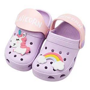 Kids Classic Cute Cartoon Lightweight Sandals (Purple Clogs)