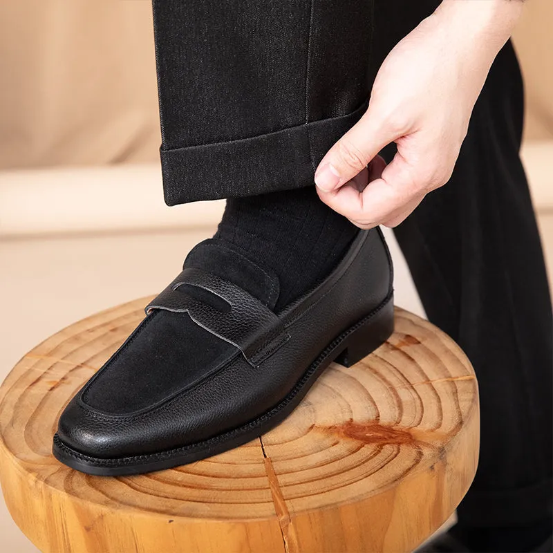 La Roche Contrast Suede Penny Loafers