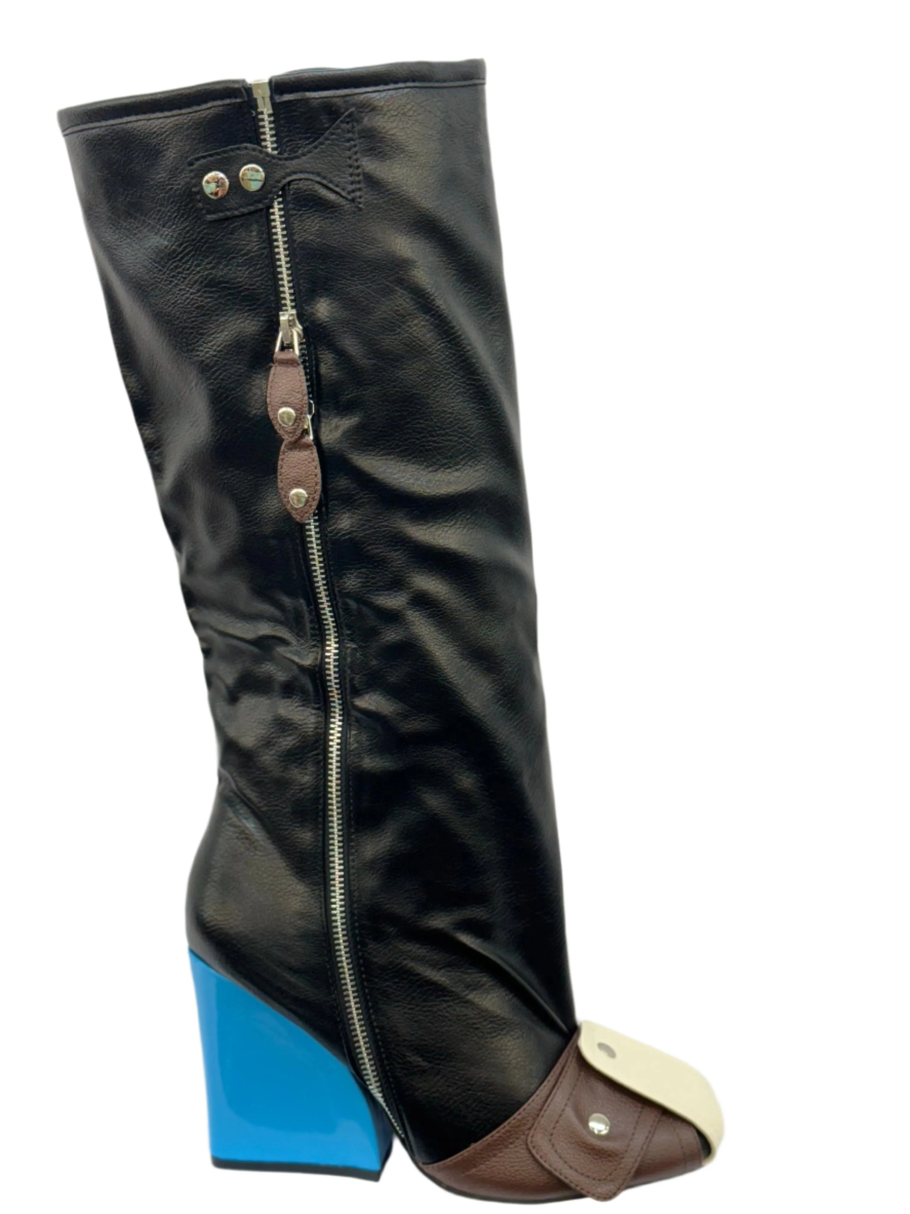 Lemonade SENNA Women Wedge Boots Knee High Fashion Pull On Boots