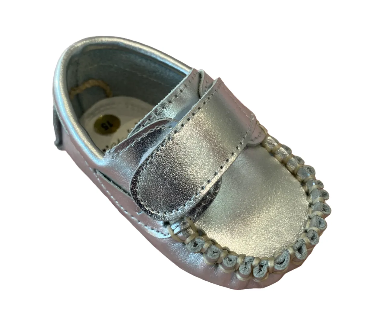 Leon Leather Pram Shoes - Matt Silver