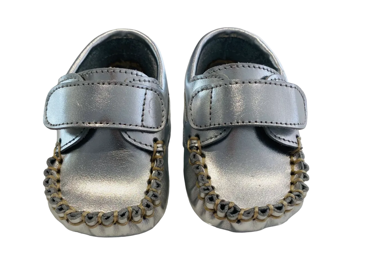 Leon Leather Pram Shoes - Matt Silver