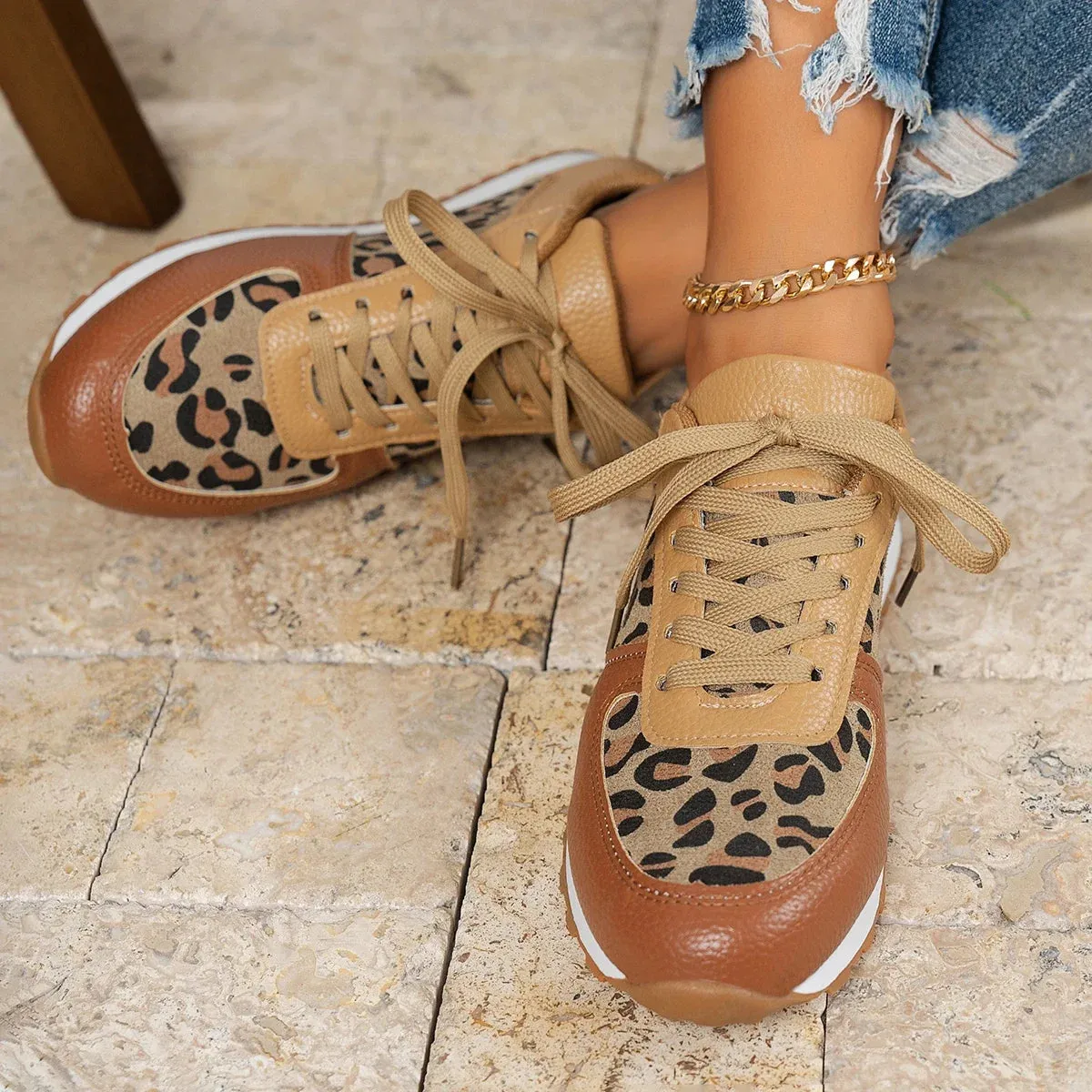 Leopard Print Casual Shoes Women Luxury Brand Sneakers Lightweight Shoes for Women Fashion Breathable Platform Sneakers Women