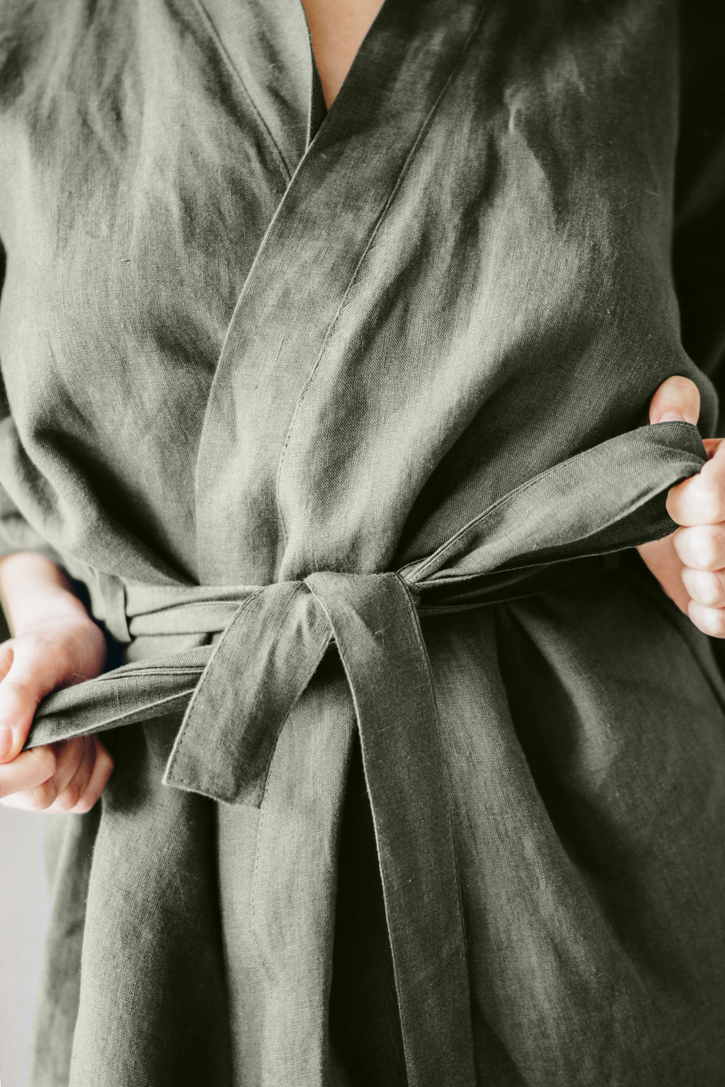 Linen kimono robe