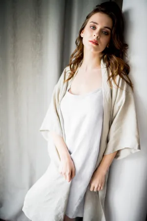 Linen kimono robe