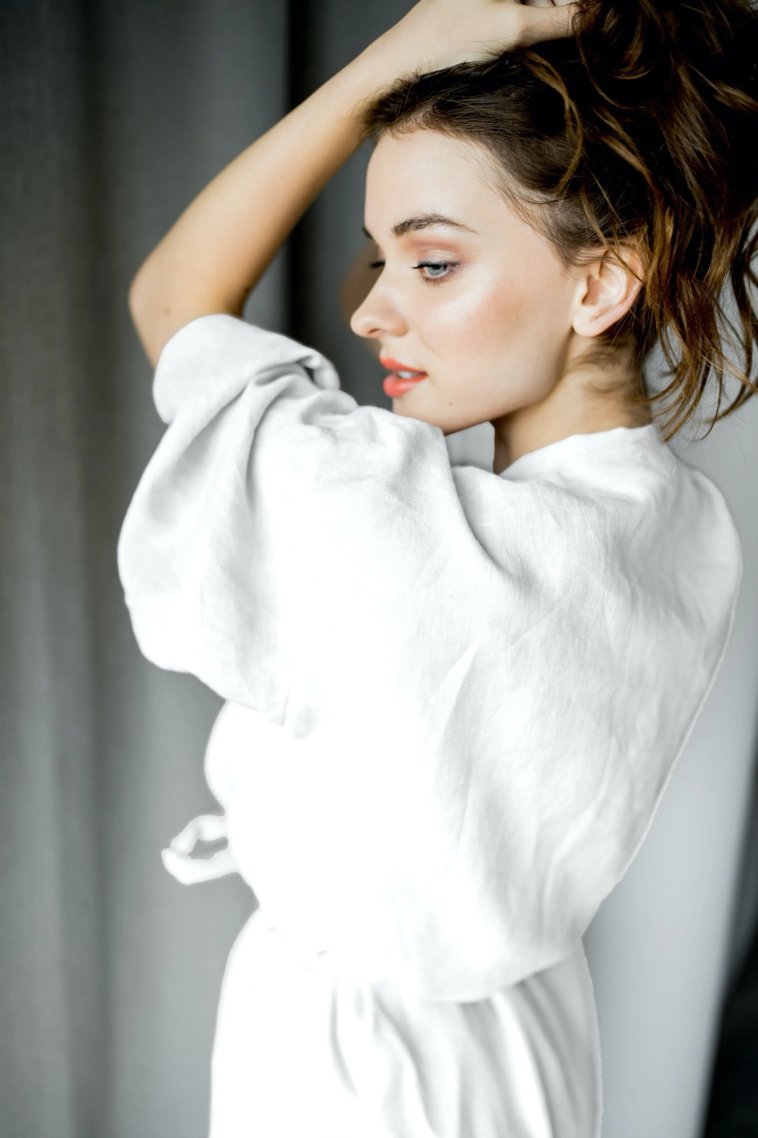 Linen kimono robe
