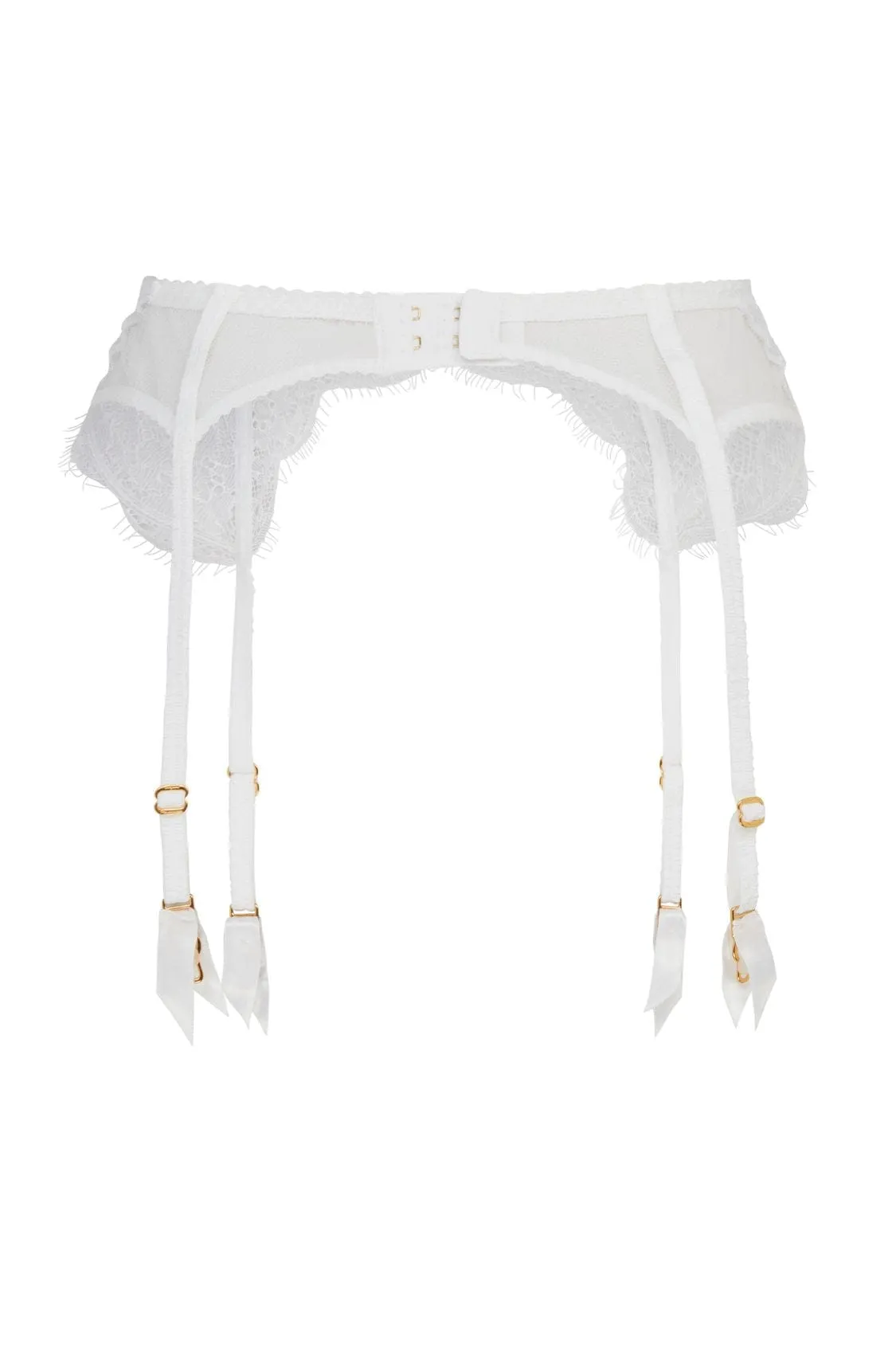 Lorna Lace Suspender - White