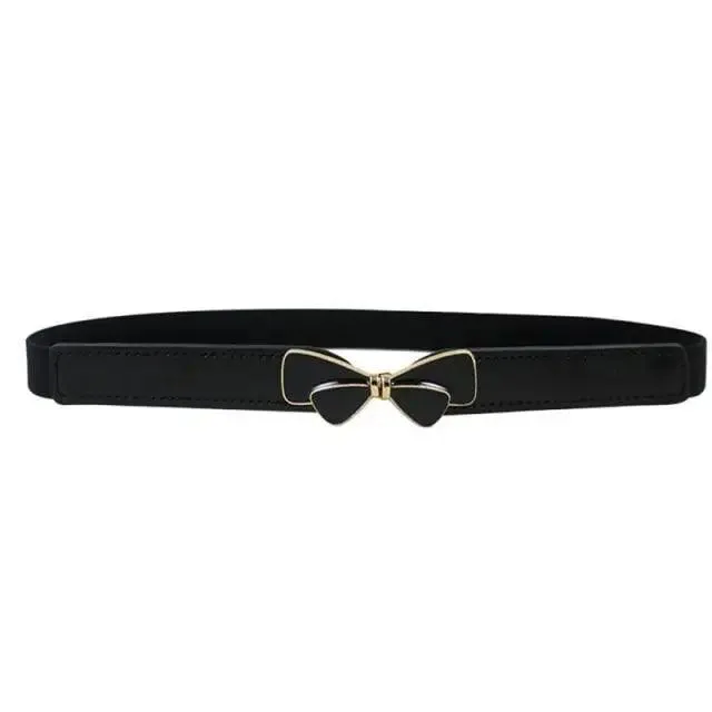 Luxury Black Elastic Women Belt Unique Belt Stretch Waistband Stylish Women Vintage Waist Belts