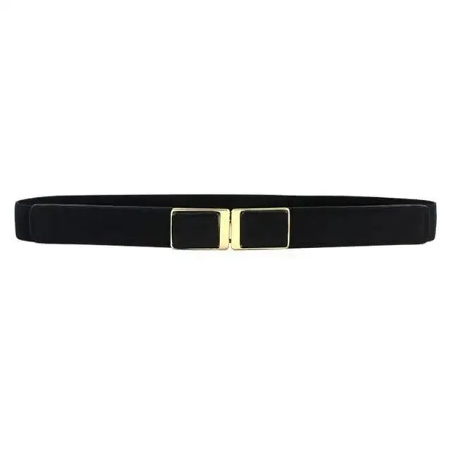 Luxury Black Elastic Women Belt Unique Belt Stretch Waistband Stylish Women Vintage Waist Belts