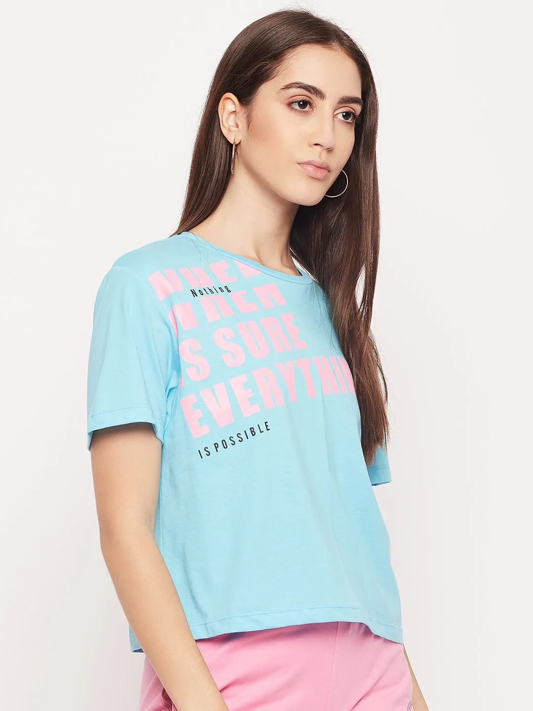 Madame Aqua Regular Typography Top