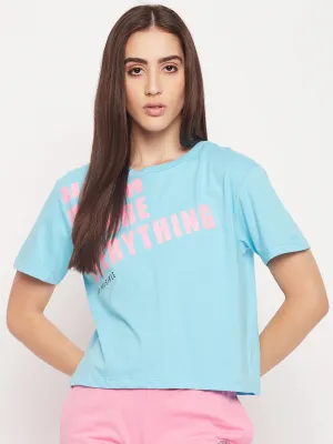 Madame Aqua Regular Typography Top