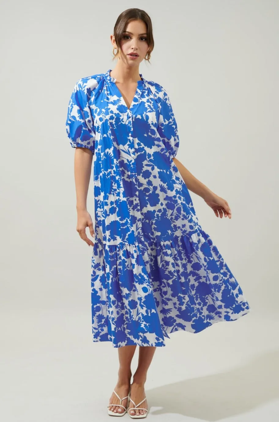 Madeline Blue and White Dress