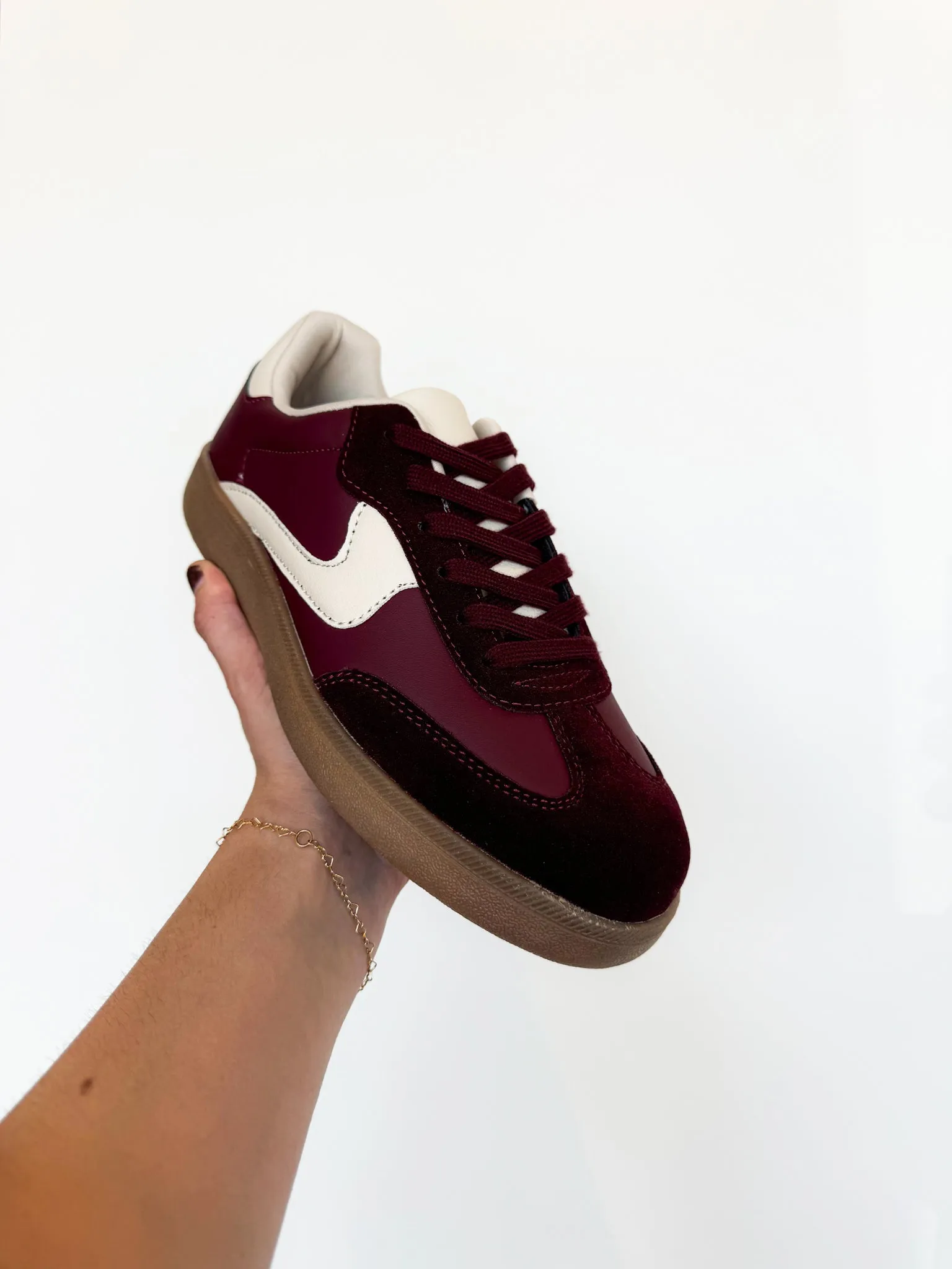 Maggie Low Top Sneakers- Wine