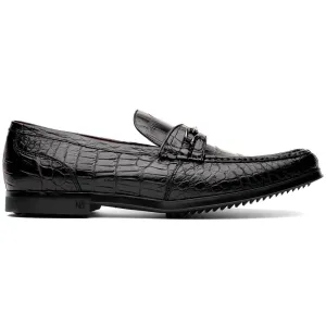 Marco Di Milano Hugo Black Alligator Bit Loafers