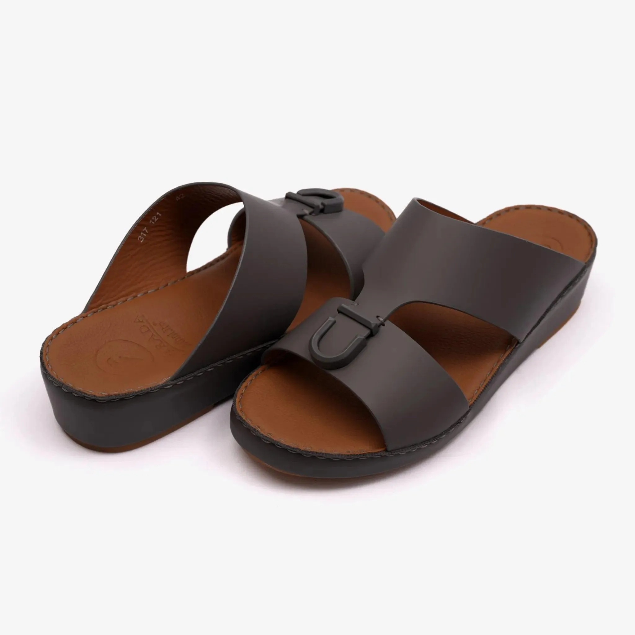 MATTE BERNINI CLASSIC ARABIC LEATHER SANDALS BLACK