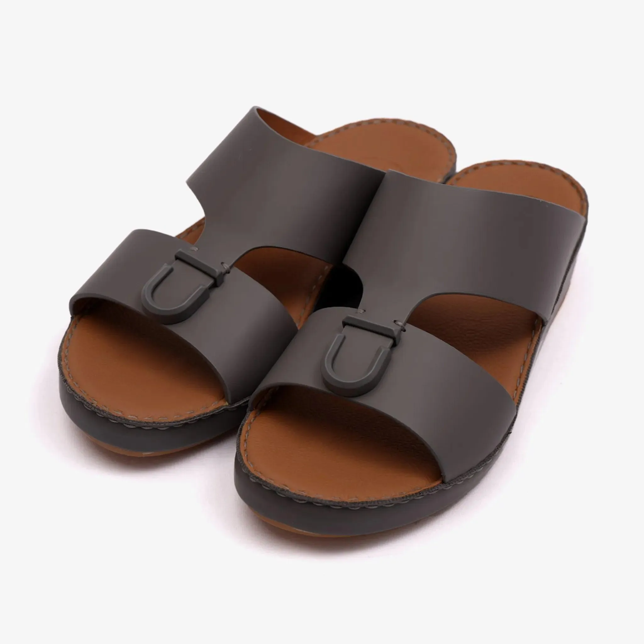 MATTE BERNINI CLASSIC ARABIC LEATHER SANDALS BLACK
