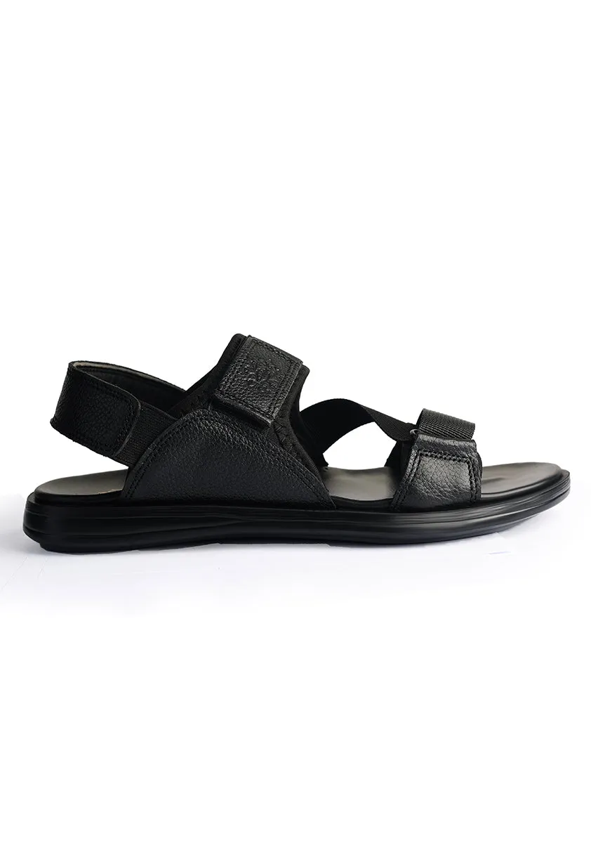 Men's Classic Leather Black Sandal