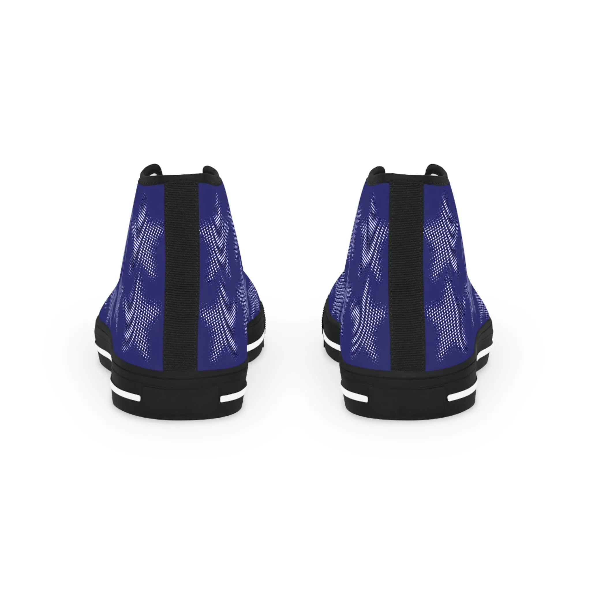 Men's High Top Canvas Sneakers - Blue With Stars