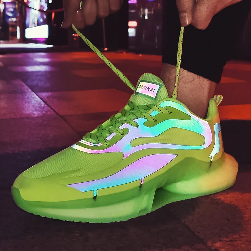 Men's Laser Color Changing Bright Sneakers