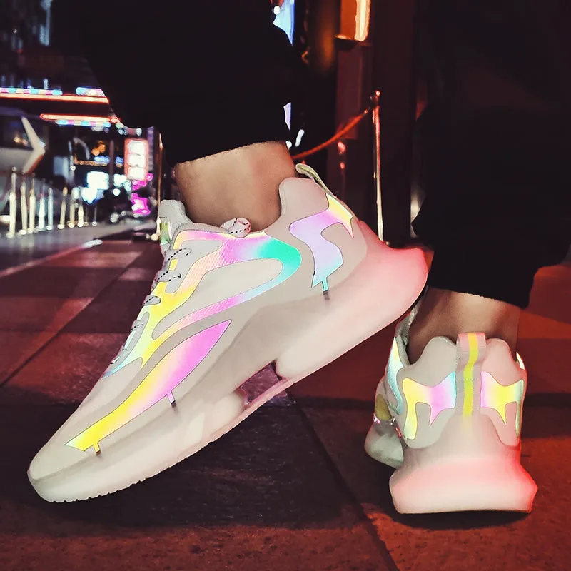 Men's Laser Color Changing Bright Sneakers