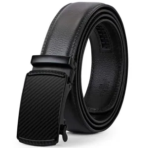 Men's Leather Belt, Ratchet Dress Belt with Automatic Buckle in Gift Box by JASGOOD