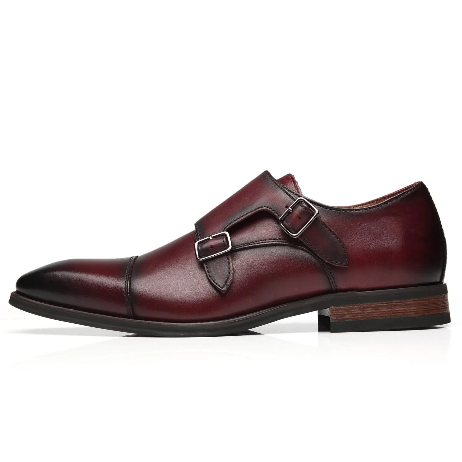 Men's Monk Strap Chal-1-burgundy