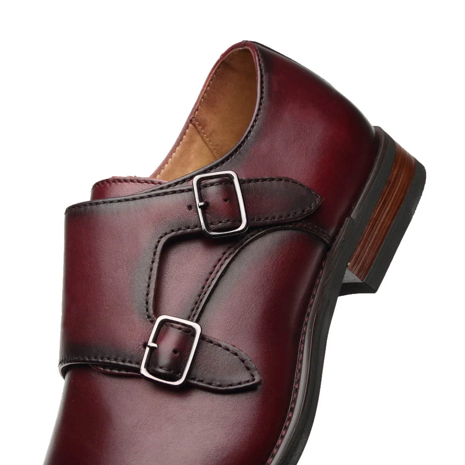 Men's Monk Strap Chal-1-burgundy