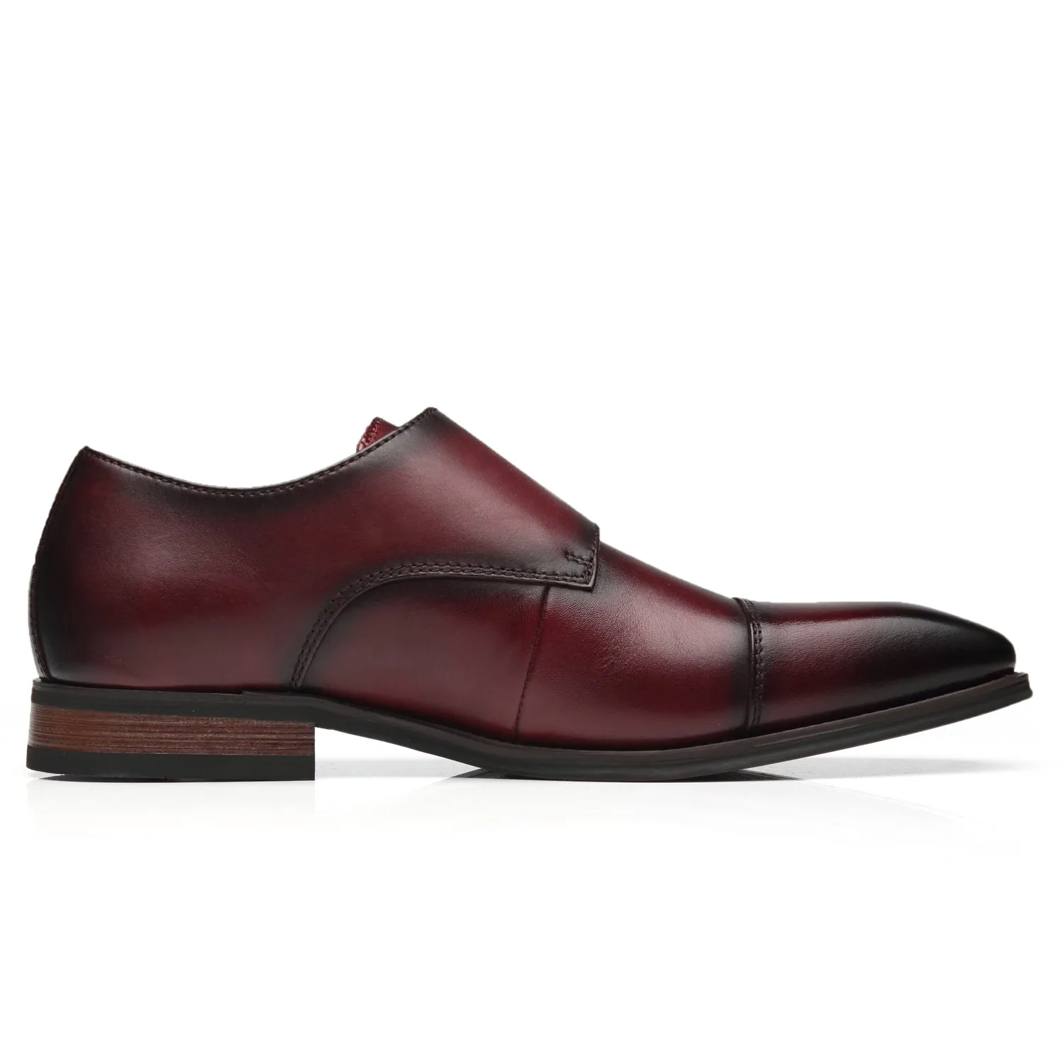 Men's Monk Strap Chal-1-burgundy