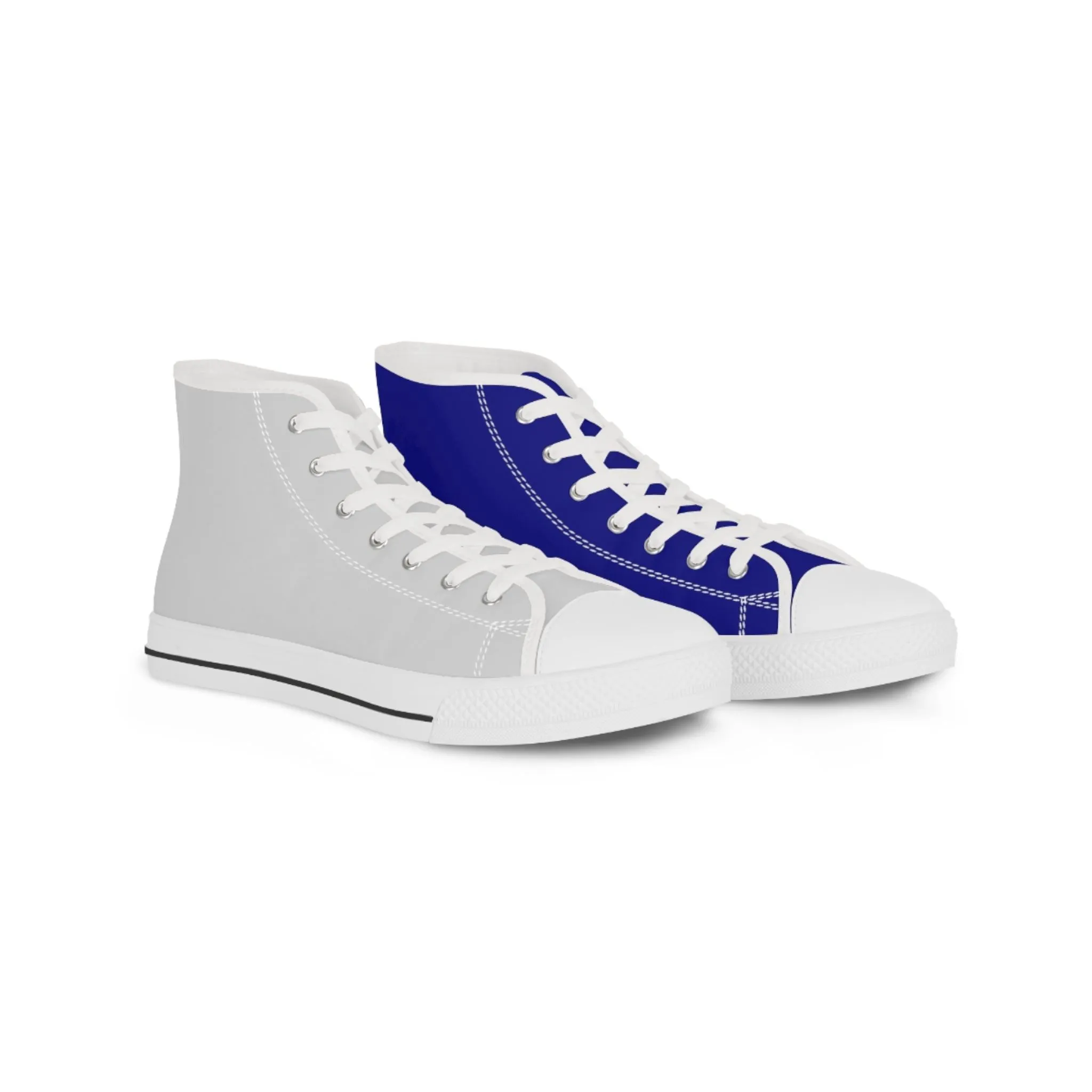 Men's Navy & Grey Mismatched High Top Sneakers