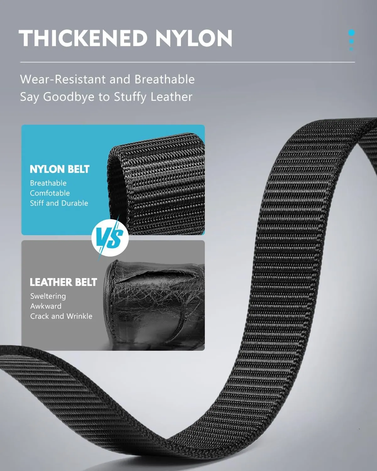 Men's Nylon Automatic Buckle Ratchet Belt 1.25 inch