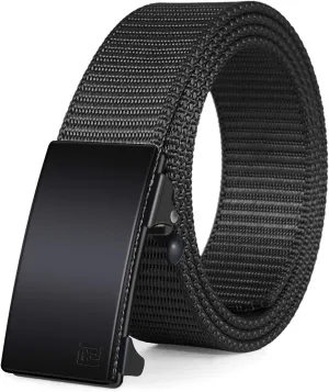Men's Nylon Automatic Buckle Ratchet Belt 1.25 inch