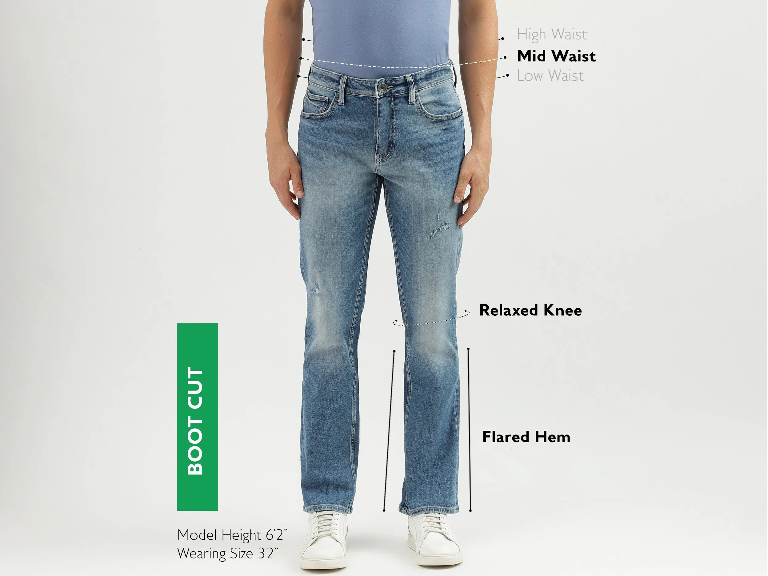 Men's Solid Bootcut Jeans