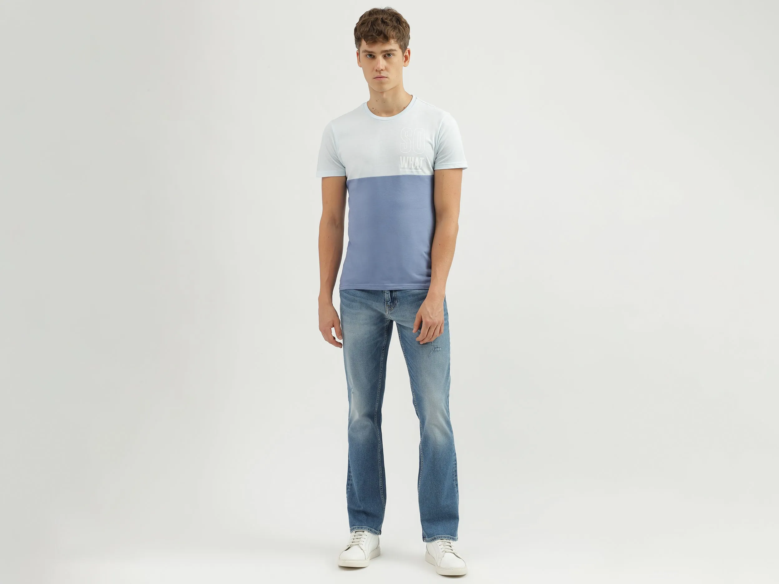 Men's Solid Bootcut Jeans