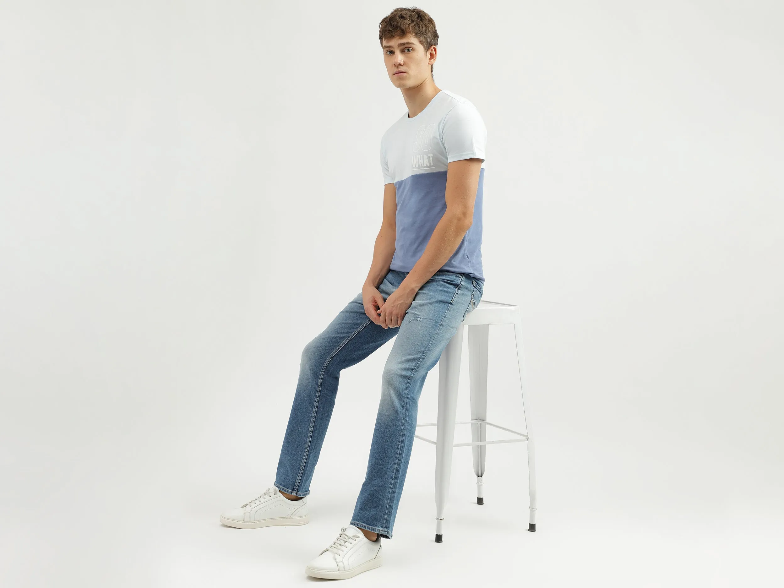 Men's Solid Bootcut Jeans