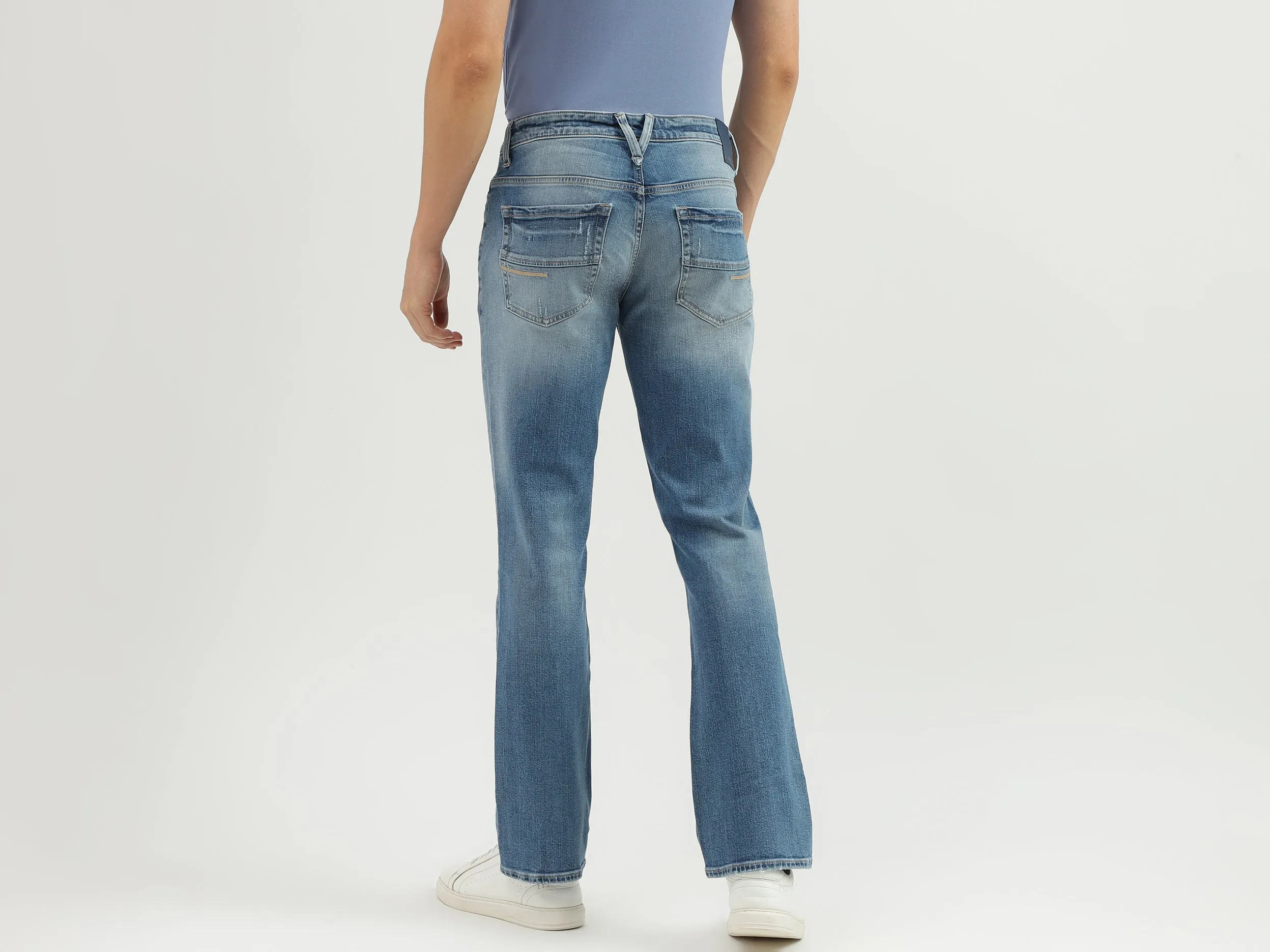 Men's Solid Bootcut Jeans