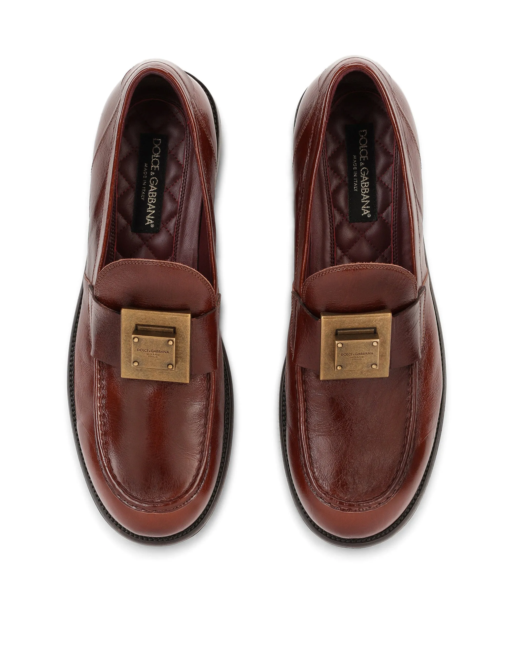 Mino calfskin loafers with branded plate