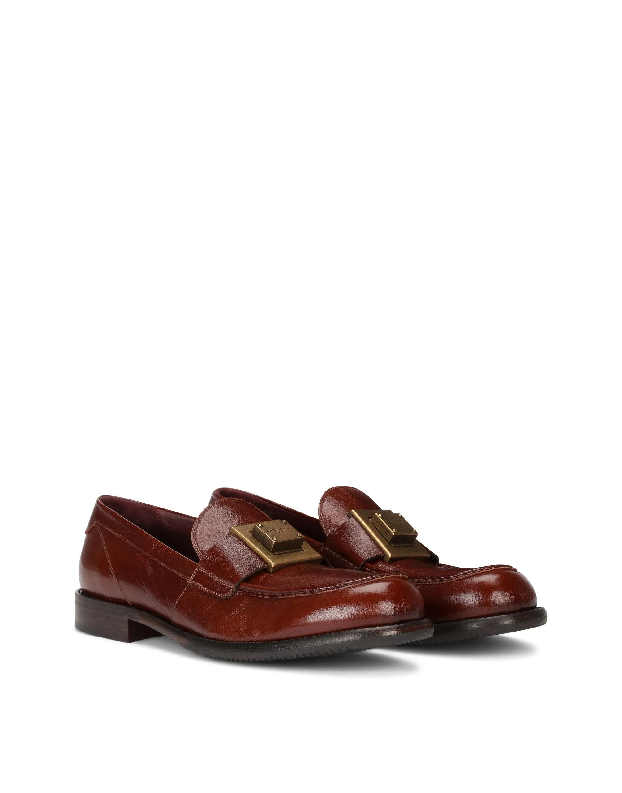 Mino calfskin loafers with branded plate