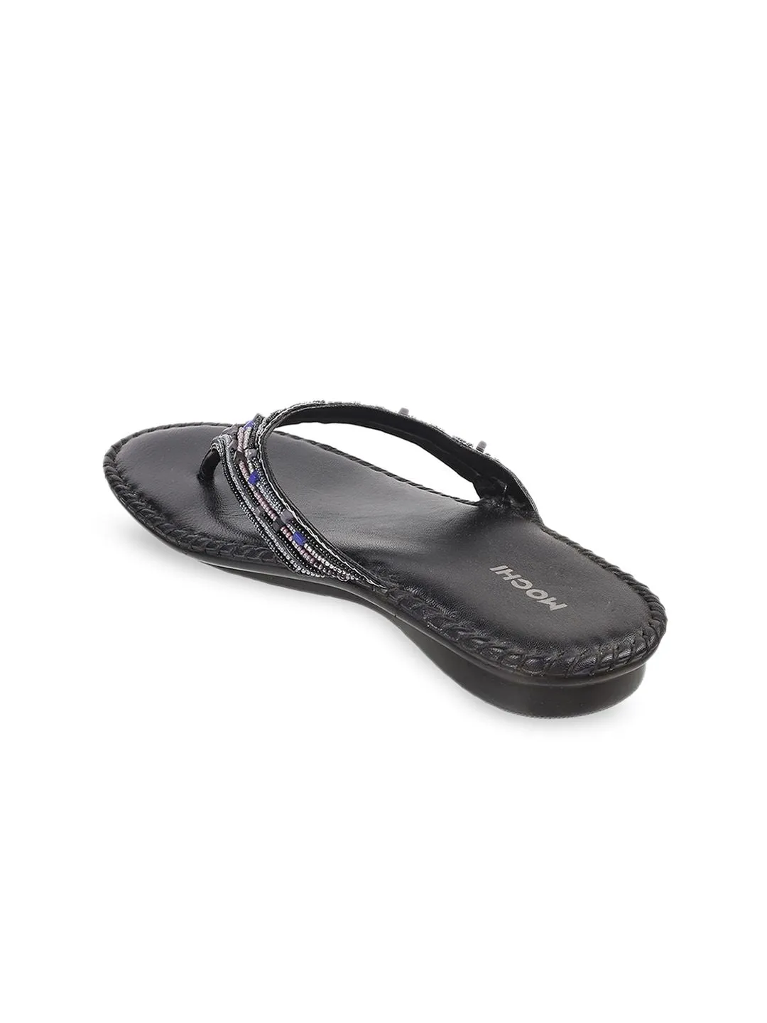 Mochi Women Embellished Open Toe Flats