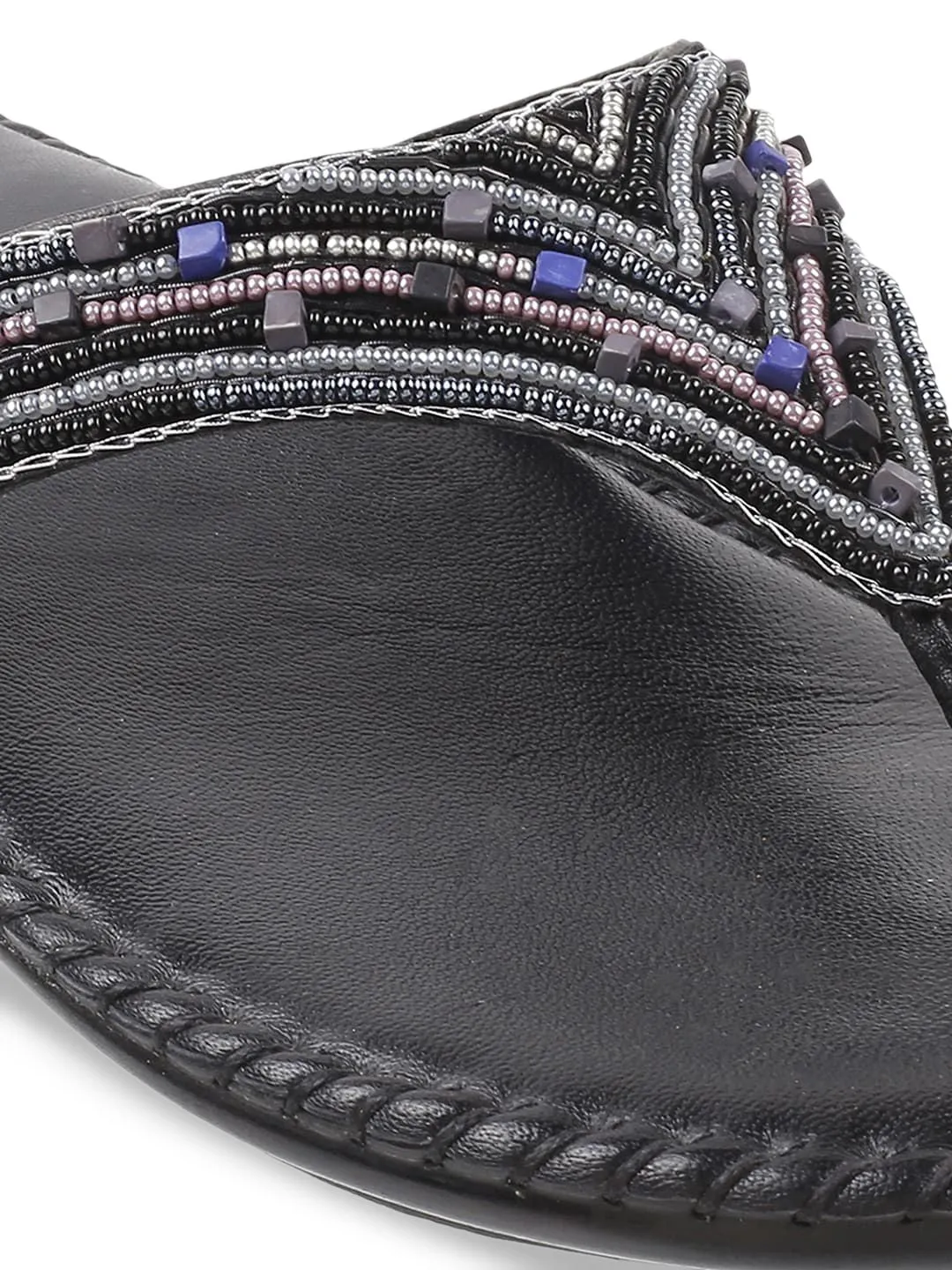 Mochi Women Embellished Open Toe Flats