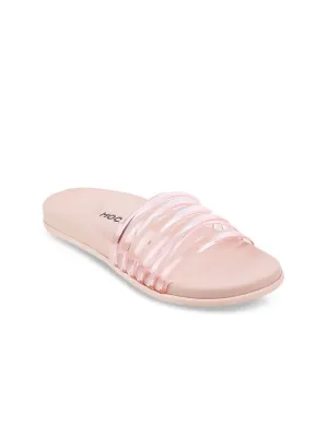 Mochi Women Pink Open Toe Flats