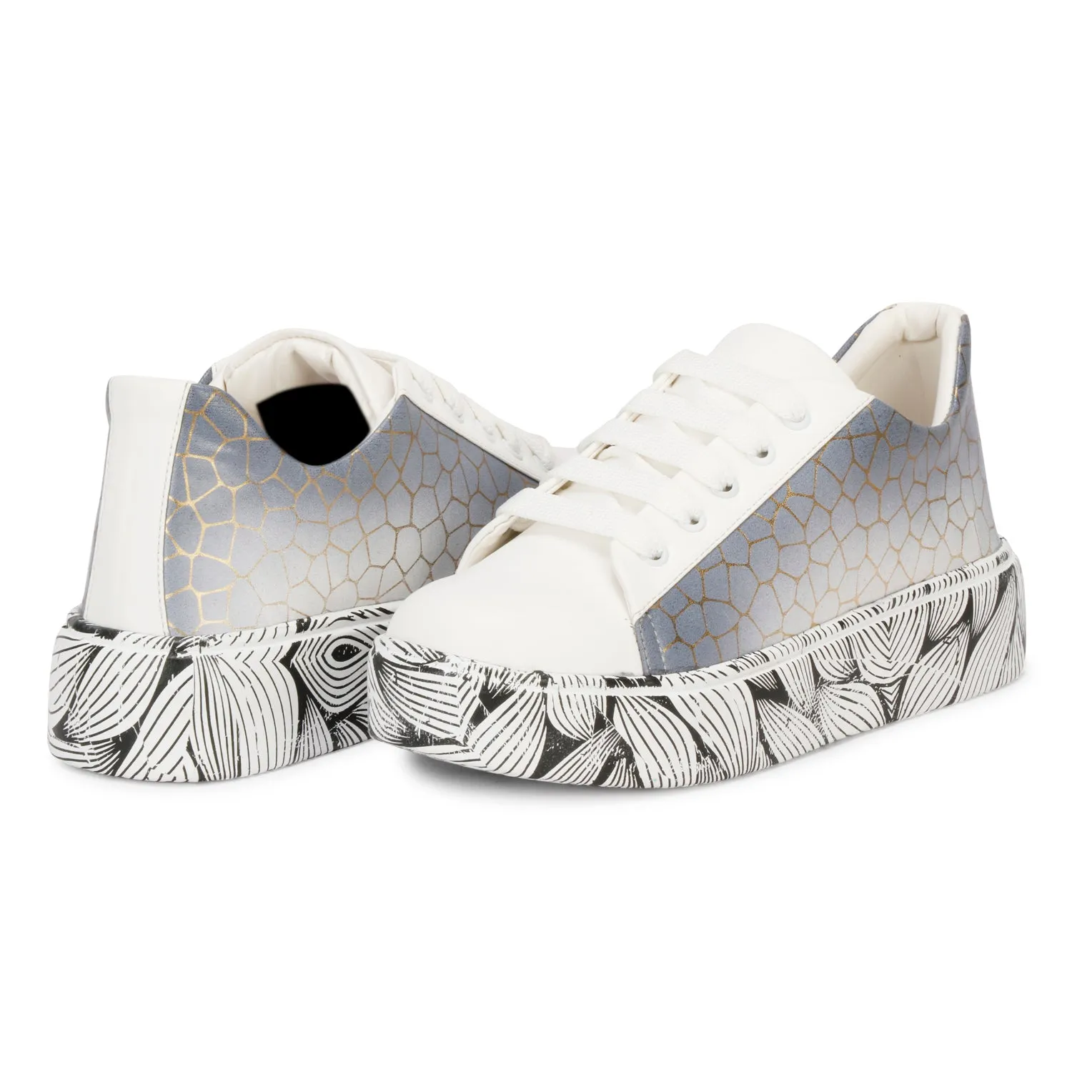 Modern & Eye-Catching Comfortable 100% Vegan Leather Sneakers