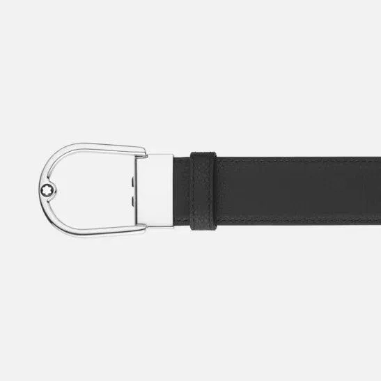 Montblanc 35mm belt horse riding horses leather reversible granulated ebony/black 198632