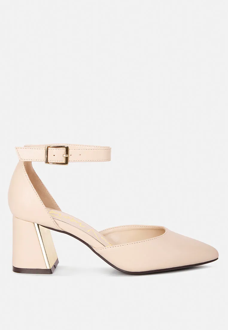 Myla Faux Leather Metallic Sling Heeled Sandals By Ruw