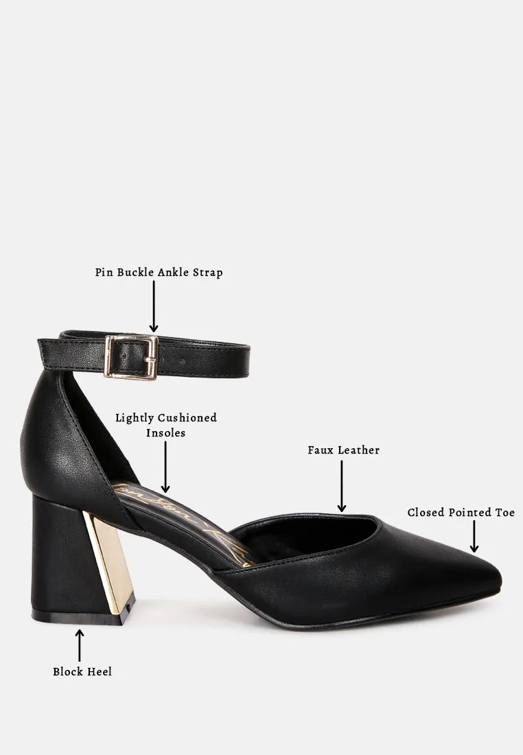 Myla Faux Leather Metallic Sling Heeled Sandals By Ruw